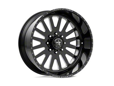 American Force F20 Atom SS Gloss Black Machined 8-Lug Wheel; 20x14; -73mm Offset (11-14 Sierra 2500 HD)