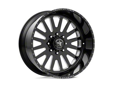 American Force F20 Atom SS Gloss Black Machined 6-Lug Wheel; 22x14; -73mm Offset (07-14 Tahoe)