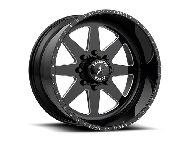 American Force 11 Independence SS Gloss Black Machined 8-Lug Wheel; 22x12; -40mm Offset (15-19 Sierra 2500 HD)