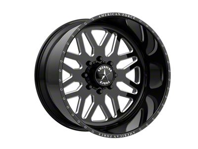 American Force B02 Trax SS Gloss Black Machined 8-Lug Wheel; 22x12; -40mm Offset (17-22 F-250 Super Duty)