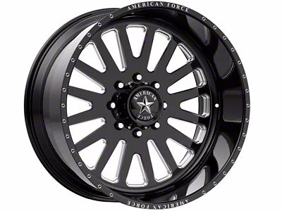 American Force F20 Atom SS Gloss Black Machined 8-Lug Wheel; 22x12; -40mm Offset (23-25 F-250 Super Duty)