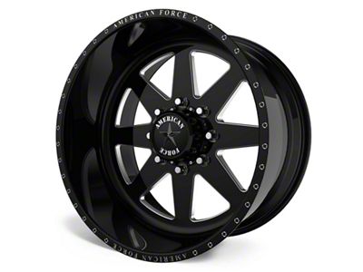 American Force 11 Independence SS Gloss Black Machined 6-Lug Wheel; 22x10; -25mm Offset (99-06 Silverado 1500)