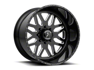 American Force B02 Trax SS Gloss Black Machined 8-Lug Wheel; 20x12; -40mm Offset (20-25 Sierra 3500 HD SRW)