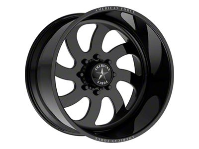 American Force 76 Blade SS Gloss Black Machined 6-Lug Wheel; 20x10; -25mm Offset (19-24 Silverado 1500)