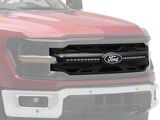 American Modified Armor Upper Replacement Grille with Amber Lights, DRL and OEM Emblem Hole; Matte Black (24-26 F-150 STX, XLT)