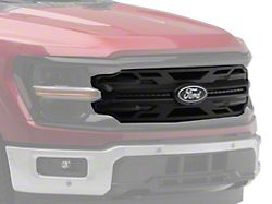 American Modified Armor Upper Replacement Grille with Smoked DRL, Amber Lights and Emblem Base; Matte Black (24-26 F-150 STX, XLT)