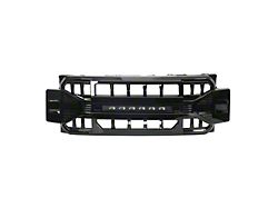 American Modified Armor Upper Replacement Grille with Off-Road Lights; Glossy Black (17-19 F-250 Super Duty)