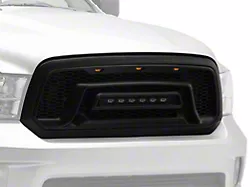 American Modified Armor Upper Replacement Grille with LED Off-Road Lights; Black (13-18 RAM 1500, Excluding Rebel)