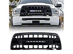 American Modified Armor Upper Replacement Grille with LED Off-Road Lights; Gloss Black (13-18 RAM 3500)