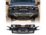 American Modified Armor Upper Replacement Grille with LED Off-Road Lights; Glossy Black (19-21 Silverado 1500 High Country, LT, LT Trail Boss, LTZ, RST; 2022 Silverado 1500 LTD High Country, LT, LT Trail Boss, LTZ, RST)