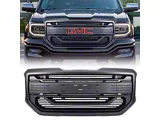 American Modified Armor Upper Replacement Grille with Emblem Base; Matte Black (16-18 Silverado 1500)