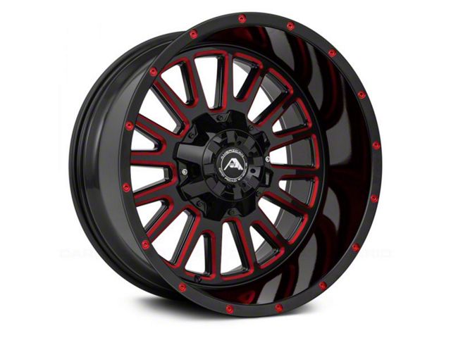 American Off-Road Wheels A105 Gloss Black Milled with Red Tint 6-Lug Wheel; 20x10; -24mm Offset (07-14 Tahoe)