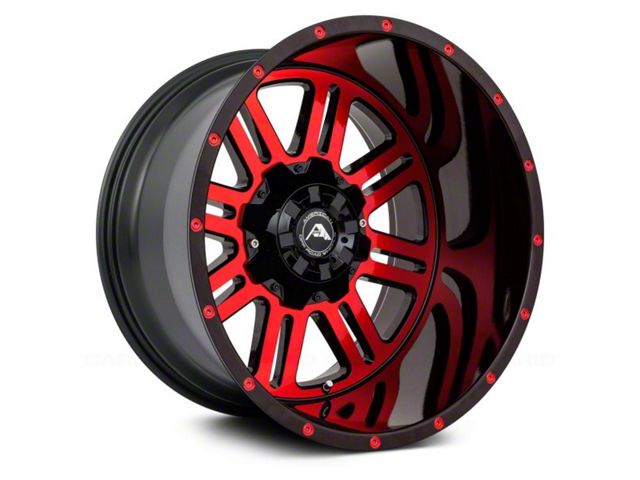 American Off-Road Wheels A106 Gloss Black Machined with Red Tint 6-Lug Wheel; 20x10; -24mm Offset (07-14 Tahoe)
