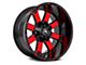 American Off-Road Wheels A108 Gloss Black Machined with Red Tint 6-Lug Wheel; 20x10; -24mm Offset (07-14 Tahoe)
