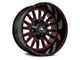 American Off-Road Wheels A105 Gloss Black Milled with Red Tint 6-Lug Wheel; 20x12; -44mm Offset (14-18 Silverado 1500)