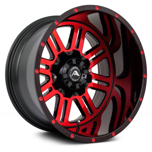 American Off-Road Wheels F-150 A106 Gloss Black Machined with Red Tint ...