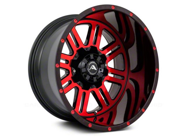 Red F150 Rims American Off-Road Wheels F-150 A106 Gloss Black Machined with Red Tint ...