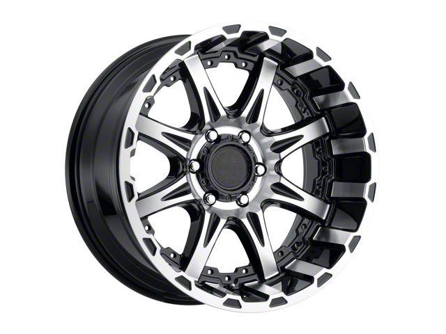 American Outlaw Wheels Doubleshot Gloss Black Machined 6-Lug Wheel; 17x8.5; 0mm Offset (07-13 Sierra 1500)