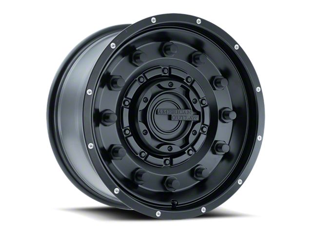 American Outlaw Wheels Dusty Road Satin Black 6-Lug Wheel; 20x9; -5mm Offset (07-13 Sierra 1500)