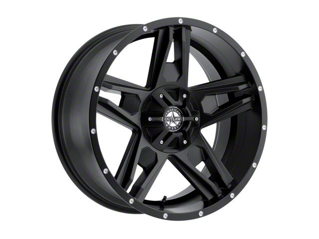 American Outlaw Wheels Lonestar Satin Black 6-Lug Wheel; 20x9; 10mm Offset (07-13 Sierra 1500)