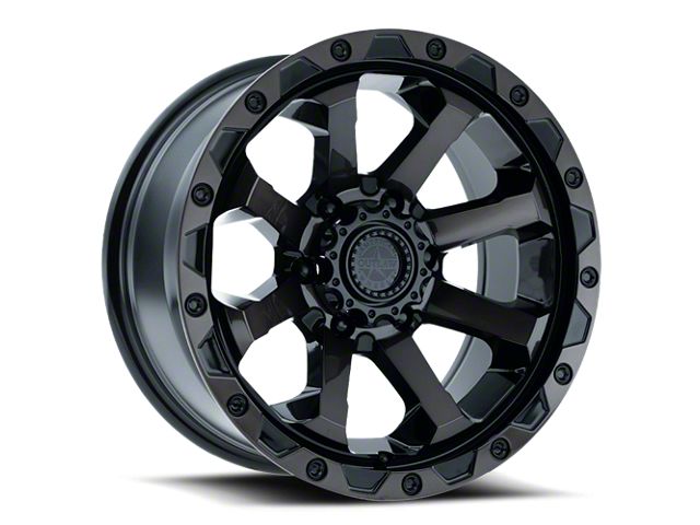 American Outlaw Wheels Capone Gloss Black with Dark Tint 6-Lug Wheel; 17x8.5; 0mm Offset (07-13 Silverado 1500)