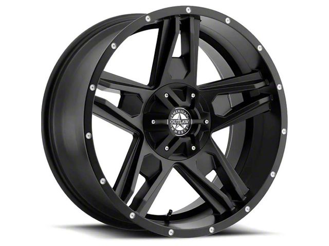 American Outlaw Wheels Lonestar Satin Black 6-Lug Wheel; 17x8.5; -10mm Offset (15-20 Yukon)