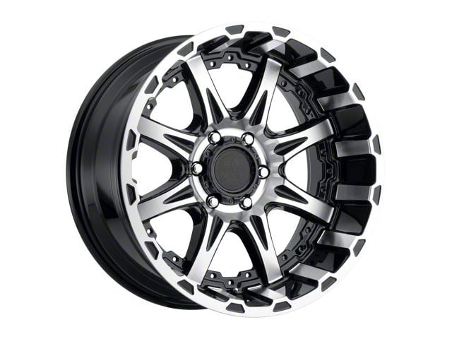 American Outlaw Wheels Doubleshot Gloss Black Machined 8-Lug Wheel; 20x10; -18mm Offset (07-10 Sierra 2500 HD)