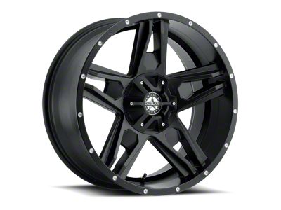 American Outlaw Wheels Lonestar Satin Black 6-Lug Wheel; 20x10; -18mm Offset (07-10 Sierra 2500 HD)