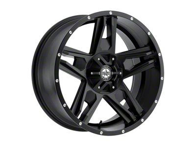 American Outlaw Wheels Lonestar Satin Black 6-Lug Wheel; 17x8.5; 10mm Offset (19-24 Silverado 1500)