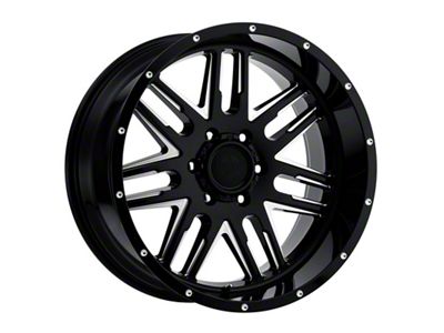 American Outlaw Wheels 12 Gauge Gloss Black Milled 6-Lug Wheel; 17x8.5; 0mm Offset (21-24 Tahoe)