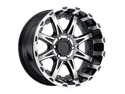 American Outlaw Wheels Doubleshot Gloss Black Machined 6-Lug Wheel; 17x8.5; 0mm Offset (21-24 Tahoe)