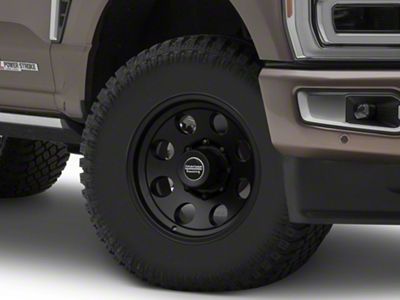 American Racing Baja Satin Black 8-Lug Wheel; 17x9; -12mm Offset (23-25 F-350 Super Duty SRW)