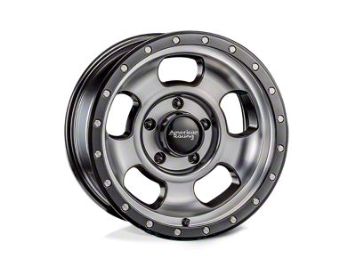 American Racing Ansen Offroad Satin Black Machined 6-Lug Wheel; 17x8.5; 25mm Offset (2024 Ranger)