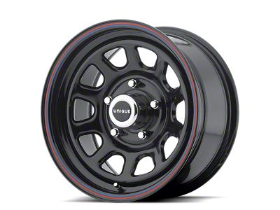 American Racing AR767 Gloss Black Steel with Red and Blue Stripe 5-Lug Wheel; 15x8; -12mm Offset (87-90 Dakota)