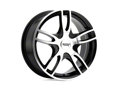 American Racing Estrella 2 Gloss Black Machined 5-Lug Wheel; 17x7.5; 45mm Offset (87-90 Dakota)