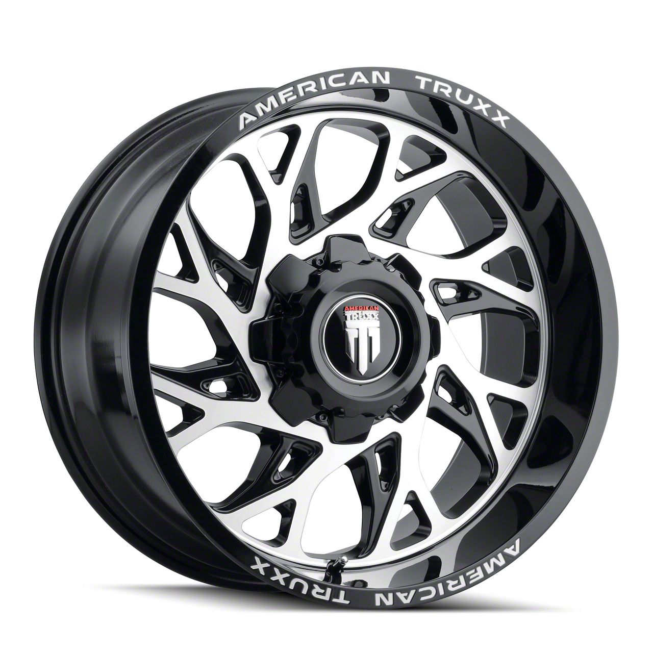 American Truxx Silverado 2500 Destiny Gloss Black Milled 8-Lug Wheel; 22x12; -44mm Offset AT1913