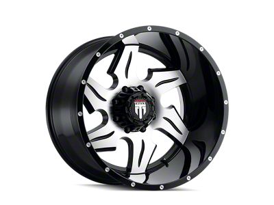 American Truxx Ninja Gloss Black Machined 8-Lug Wheel; 22x14; -76mm Offset (01-06 Silverado 3500 HD SRW)