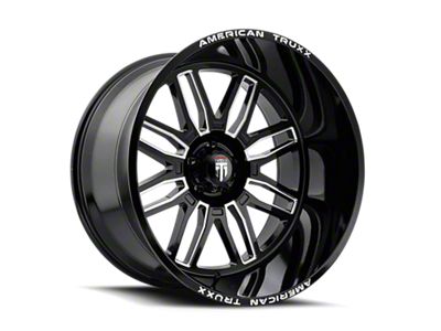 American Truxx Restless Gloss Black Milled 8-Lug Wheel; 24x14; -76mm Offset (03-09 RAM 2500)