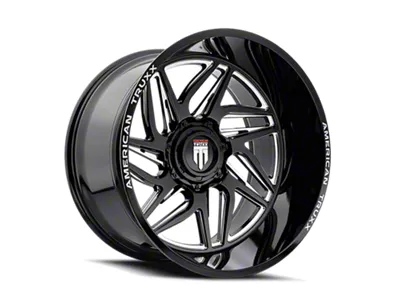 American Truxx Goliath Gloss Black Milled 8-Lug Wheel; 22x12; -44mm Offset (08-10 F-250 Super Duty)