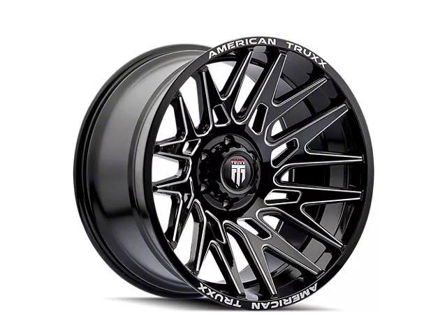 American Truxx Evolution Gloss Black Milled 6-Lug Wheel; 22x12; -44mm Offset (15-20 F-150)