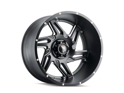 American Truxx Spurs Satin Black Milled 6-Lug Wheel; 22x12; -44mm Offset (15-20 F-150)