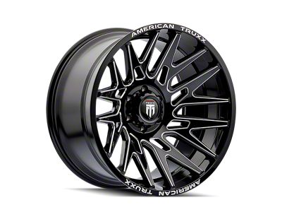 American Truxx Evolution Gloss Black Milled 8-Lug Wheel; 22x12; -44mm Offset (15-19 Sierra 2500 HD)