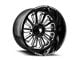 American Truxx Butcher Gloss Black Milled 8-Lug Wheel; 20x10; -24mm Offset (15-19 Silverado 3500 HD SRW)