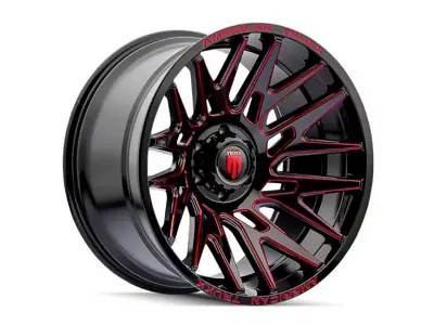 American Truxx Evolution Gloss Black with Prizm Red 8-Lug Wheel; 22x12; -44mm Offset (99-07 F-250 Super Duty)