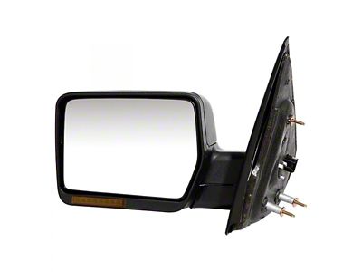 Replacement Powered Heated Mirror; Driver Side; Black (07-08 F-150 w/o Puddle Light & Auto Dimmer)