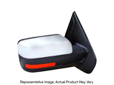 Replacement Powered Heated Mirror; Driver Side; Chrome (11-14 F-150 w/ Signal, w/o Puddle Light, w/o Auto Dimmer)