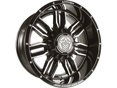 Anthem Off-Road Equalizer Gloss Black with Gray 8-Lug Wheel; 20x10; -24mm Offset (15-19 Silverado 2500 HD)
