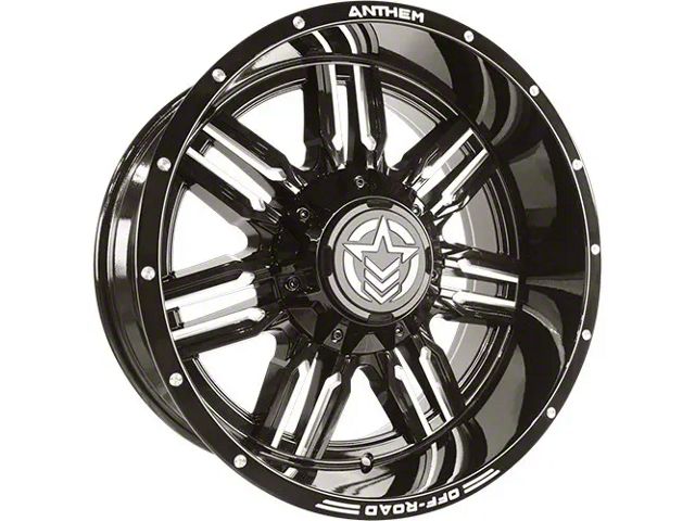 Anthem Off-Road Equalizer Gloss Black Milled 8-Lug Wheel; 20x10; -24mm Offset (15-19 Silverado 2500 HD)