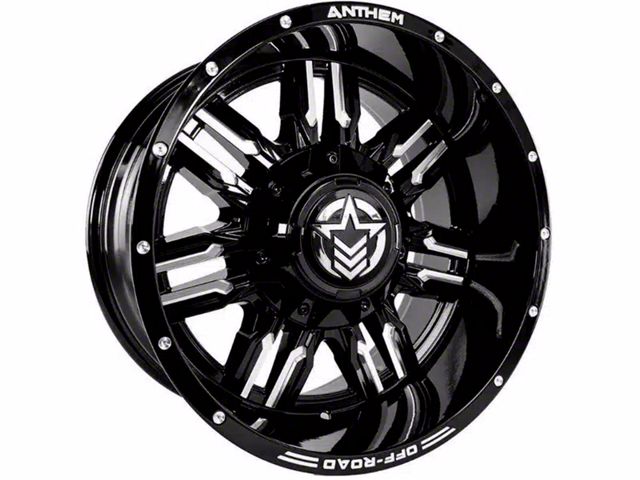 Anthem Off-Road Equalizer Gloss Black Milled 8-Lug Wheel; 18x9; -12mm Offset (06-08 RAM 1500 Mega Cab)