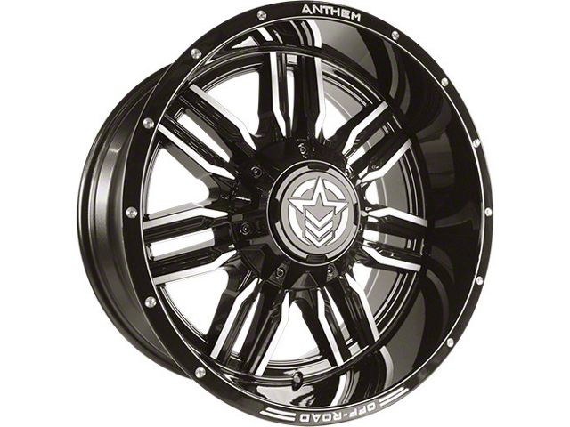 Anthem Off-Road Equalizer Gloss Black with Gray 6-Lug Wheel; 20x10; -24mm Offset (19-24 Sierra 1500)